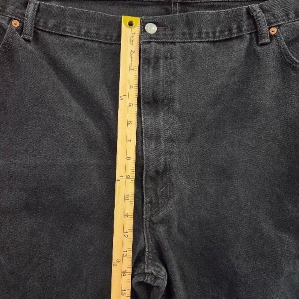 Levi's 550 Relaxed Fit Black Jeans Mens 54x32 Big & Tall 100% Cotton Denim Taper - Picture 9 of 14
